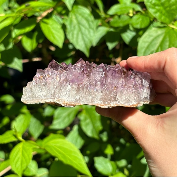 Stunning Deep Purple Amethyst Cluster with Cacoxenite and Hematite Inclusions - Picture 6 of 10
